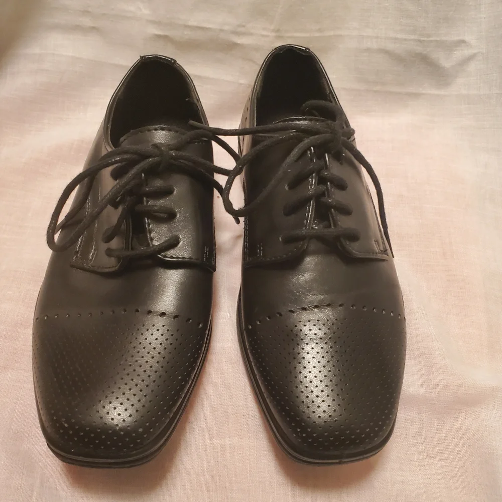 Little Boys Black Dress Shoes Size 12 M All Man Made Materials Unkown Maker